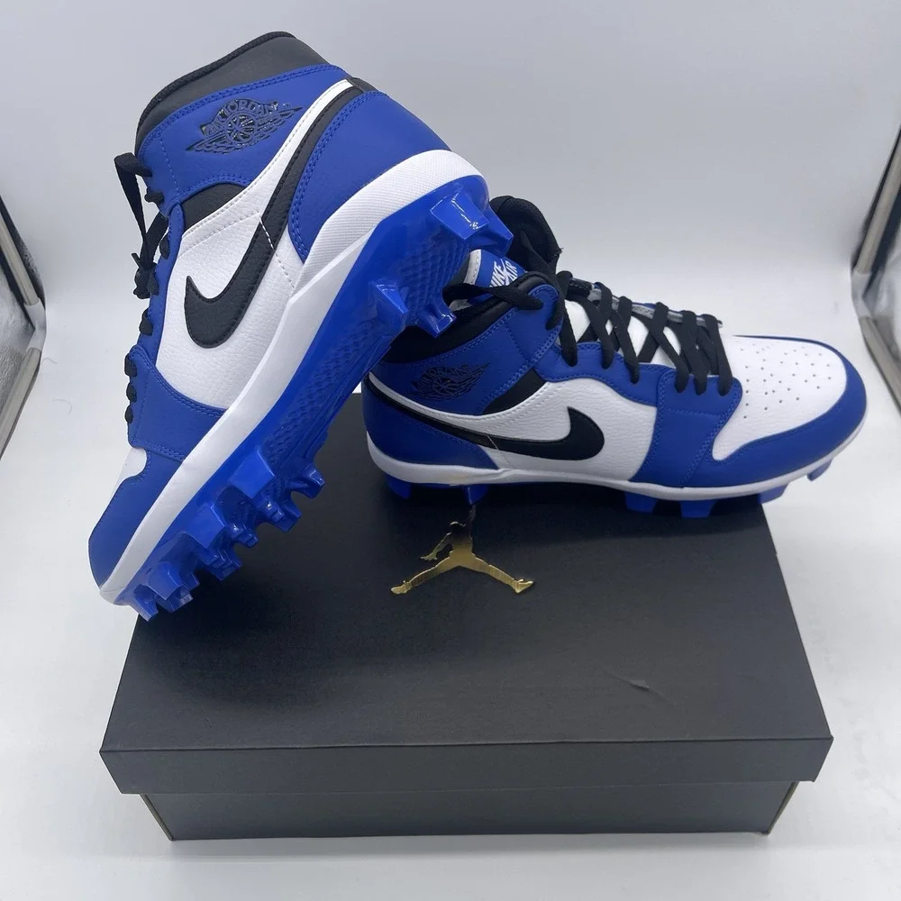 Air Jordan 1‎ Retro MCS Baseball Cleats Blue Black White AV5354-411 Men's 10.5